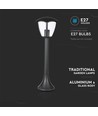 E27 trädgårdslampa, 60cm - Svart, IP44, aluminium, för trädgård och gångar, utan ljuskälla