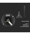Lampe de jardin E27, 60cm - Noir, IP44, aluminium, pour jardin et allées, sans source lumineuse
