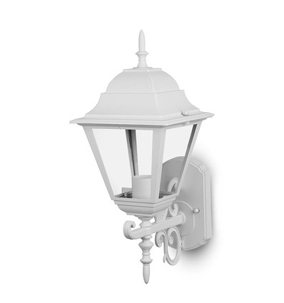 Applique murale E27 Large - Blanc mat, aluminium et verre, 44,5cm de haut, sans source lumineuse