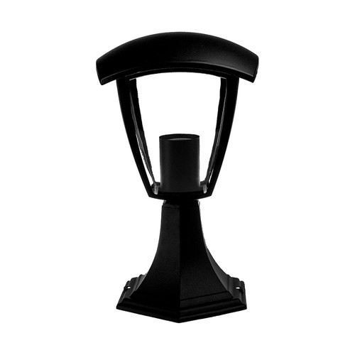 Svart trädgårdslampa / pollare - E27 sockel, IP44 utomhus, aluminium, utan ljuskälla