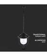 850 VT lampe de plafond E27 - avec abat-jour PC transparent, noir