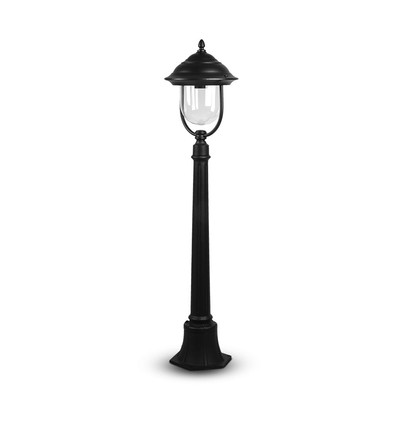 Borne de jardin 1,1m pour E27 - Noir, IP44, aluminium, hauteur 111cm, sans source lumineuse
