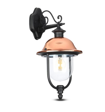 E27 trädgårdslampa vägglykta nedåtriktad - IP44 utomhus, matt svart grafit, aluminium, utan ljuskälla