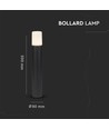 Borne lumineuse GU10 50cm - IP54 extérieur, ronde, noir, aluminium, sans source lumineuse