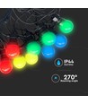 LED-lyskjede med 20 stk. fargede pærer - 0,5W pærer, 10 meter, inkl. lyskilde