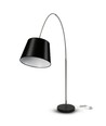 Sort LED gulvlampe med marmorfot - E27 fatning, max 60W, 192cm høy, moderne design