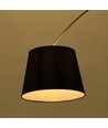 Sort LED gulvlampe med marmorfot - E27 fatning, max 60W, 192cm høy, moderne design