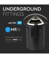 Ø8,7cm MR16 nedgravningsspot, 12V - IP67, rustfrit stål, 1 vindue, uden lyskilde