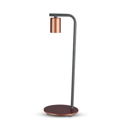 Lampe de table design avec douille E27 et interrupteur - Bronze rouge, métal, 150x420mm, max 60W