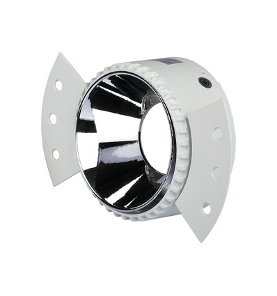 Spot encastrable GU10 - Rond, blanc/chrome, IP20, perçage : Ø9 cm, dim : Ø14 cm, sans source lumineuse