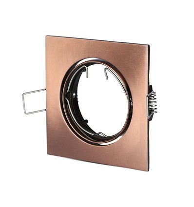 GU10 Bronse innfellingsspot - Firkantet, hull: Ø7,4 cm, mål: 8,2 x 8,2 cm
