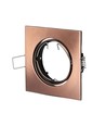 Spot encastrable GU10 - Carré, bronze, alliage de zinc, trou : Ø7,4 cm, dim : 8,2 x 8,2 cm
