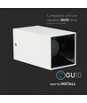 Spot en saillie GU10 carré - Blanc/Noir, Max 35W, IP20, sans source lumineuse