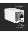 Spot en saillie GU10, carré - Blanc/chrome, IP20 intérieur, sans source lumineuse
