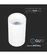 Spot saillie GU10 - Rond, blanc/chrome, Ø8cm, aluminium, sans source lumineuse