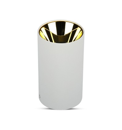 GU10 utanpåliggande spot - Vit / Guld, Ø8cm, aluminium, utan ljuskälla