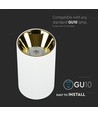 Spot saillie GU10 - Blanc / Or, Ø8cm, aluminium, sans source lumineuse
