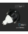 Spot encastrable GU10 - Rond, noir/noir, aluminium, Ø8,3 cm, perçage : Ø7,5 cm, sans source lumineuse
