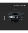 Spot encastrable GU10 - Noir, rond, aluminium, perçage : Ø7,5 cm, dimensions : Ø8,3 cm, IP20