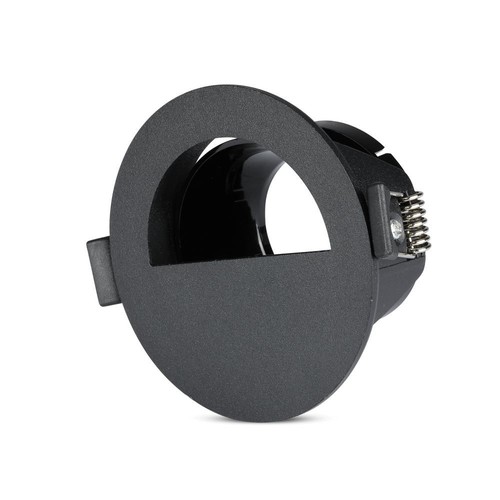 Spot encastrable GU10 demi-rond - Noir, IP20, 15° orientable, sans source lumineuse