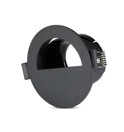 Spot encastrable GU10 demi-rond - Noir, IP20, 15° orientable, sans source lumineuse