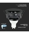 Spot encastrable GU10 demi-rond - Noir, IP20, 15° orientable, sans source lumineuse
