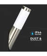 VT-832 vegglampe - med hus i rustfritt stål (diagonal vinkel), IP44