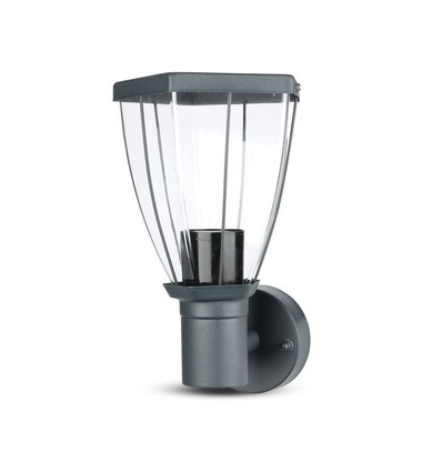 E27 buitenwandlamp - Omhoog gericht, IP44, roestvrij staal, donkergrijs, zonder lichtbron