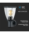 Applique murale extérieure E27 - Orientée vers le haut, IP44, acier inoxydable, gris foncé, sans source lumineuse