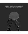 Dold touch-dimmer för LED - Svart, 12V (72W), 24V (144W), upp till 2,5cm tjocklek