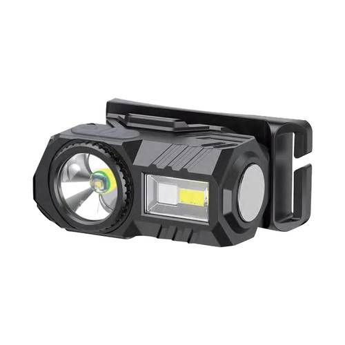 Lampe frontale LED 3W - IP43, lumière blanche et RGB, 8 fonctions d'éclairage, support inclus