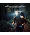 Lampe frontale LED 3W - IP43, lumière blanche et RGB, 8 fonctions d'éclairage, support inclus