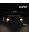 585x211mm VT-89012 plafondlamp 12W - LED, decoratief, 3000K, mat zwart