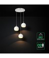 3x10W LED designer pendellampe - 3600lm, 3000K, børstet nikkel, hvit finish