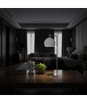 Lampe de table LED décorative 10W - Ø16 x 44 cm, 1200lm, nickel brossé et blanc, 3000K