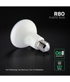 E27 10W R80 LED pære - Samsung LED chip, 800lm, 120 grader, kald hvit