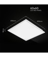 60x60 LED paneel, 40W - Hoogte: 18mm, 120 lm/W, slim, witte rand