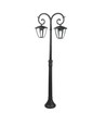 Lampadaire de jardin 141cm à 2 têtes - Noir, aluminium, IP44 extérieur, 2x douille E27, sans source lumineuse