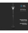 Lampadaire de jardin 141cm à 2 têtes - Noir, aluminium, IP44 extérieur, 2x douille E27, sans source lumineuse