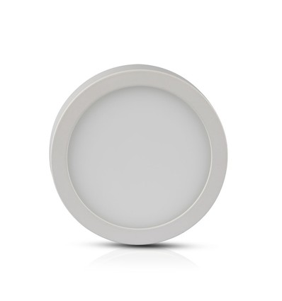 6W Ø9cm LED taklampa - 4000K, 420lm, vit kant, rund, inkl. ljuskälla