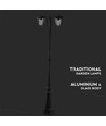 Lampadaire de jardin 199cm à 2 têtes, E27 - Noir, aluminium, IP44 extérieur, sans source lumineuse