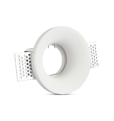 Spot encastrable GU10 en plâtre, rond - Blanc, Perçage : Ø103 mm, Dimensions : Ø100 mm, sans source lumineuse