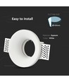Spot encastrable GU10 en plâtre, rond - Blanc, Perçage : Ø103 mm, Dimensions : Ø100 mm, sans source lumineuse