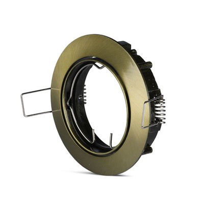 Spot encastrable GU10 - Rond, or, zinc, perçage : Ø7,5 cm, dim : Ø8,2 cm, IP20 intérieur, sans source lumineuse