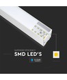 Luminaire suspendu linéaire LED 120cm 40W - Samsung LED chip, blanc, 4000K, flicker free, câbles de suspension inclus