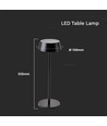 2W oplaadbare LED tafellamp, IP54 - 200lm, dimbaar, touch, 8-10 uur batterij, zwarte afwerking