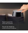 Lampe de table LED rechargeable 2W, IP54 - 200lm, dimmable, tactile, batterie 8-10 heures, finition noire