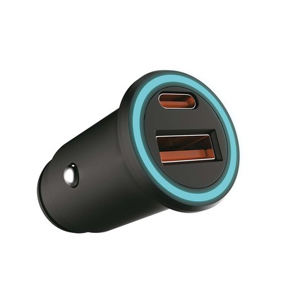 QC+PD chargeur de voiture, 12V/24V - Noir, chargeur rapide pour voiture