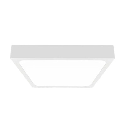 24W LED sensorlampe, kvadratisk - IP44, 30x30cm, hvit kant, 4000K, innebygd mikrobølgesensor