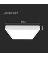 24W LED sensorlampe, kvadratisk - IP44, 30x30cm, hvid kant, 4000K, indbygget mikrobølge sensor